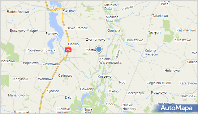 mapa Kolonia Warzymowska, Kolonia Warzymowska na mapie Targeo